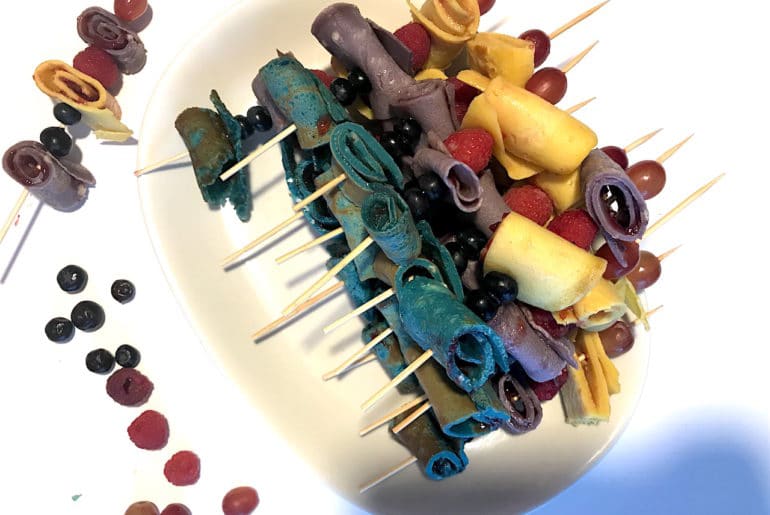 Rezept: Kindergeburtstag feiern mit Regenbogen Pfannkuchen Spießen Kindergeburtstag-Pfannkuchen-Eierkuchen-Rezept