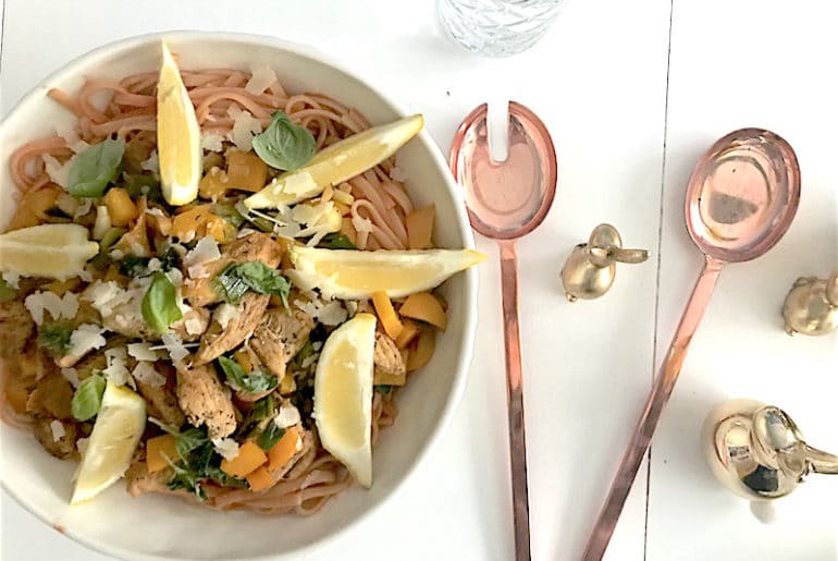 Pasta Liebe: Spaghetti Rosso mit Hähnchen Pasta-Spaghetti Rosso-mit-Huhn-Rezept